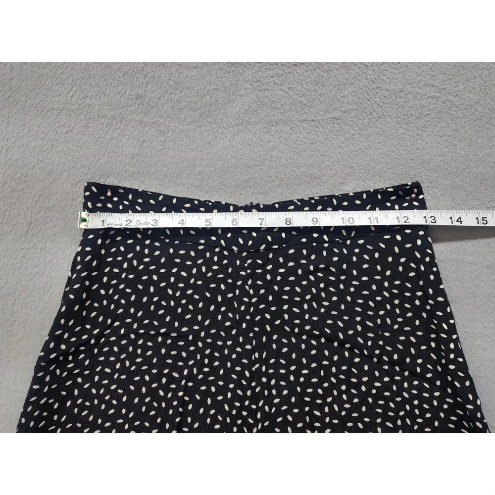 MNG Mango Black White Seed Print Midi Skirt Womens XXS High Waist A-Line Flowy